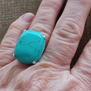 .925 Sterling Silver Turquoise Ring